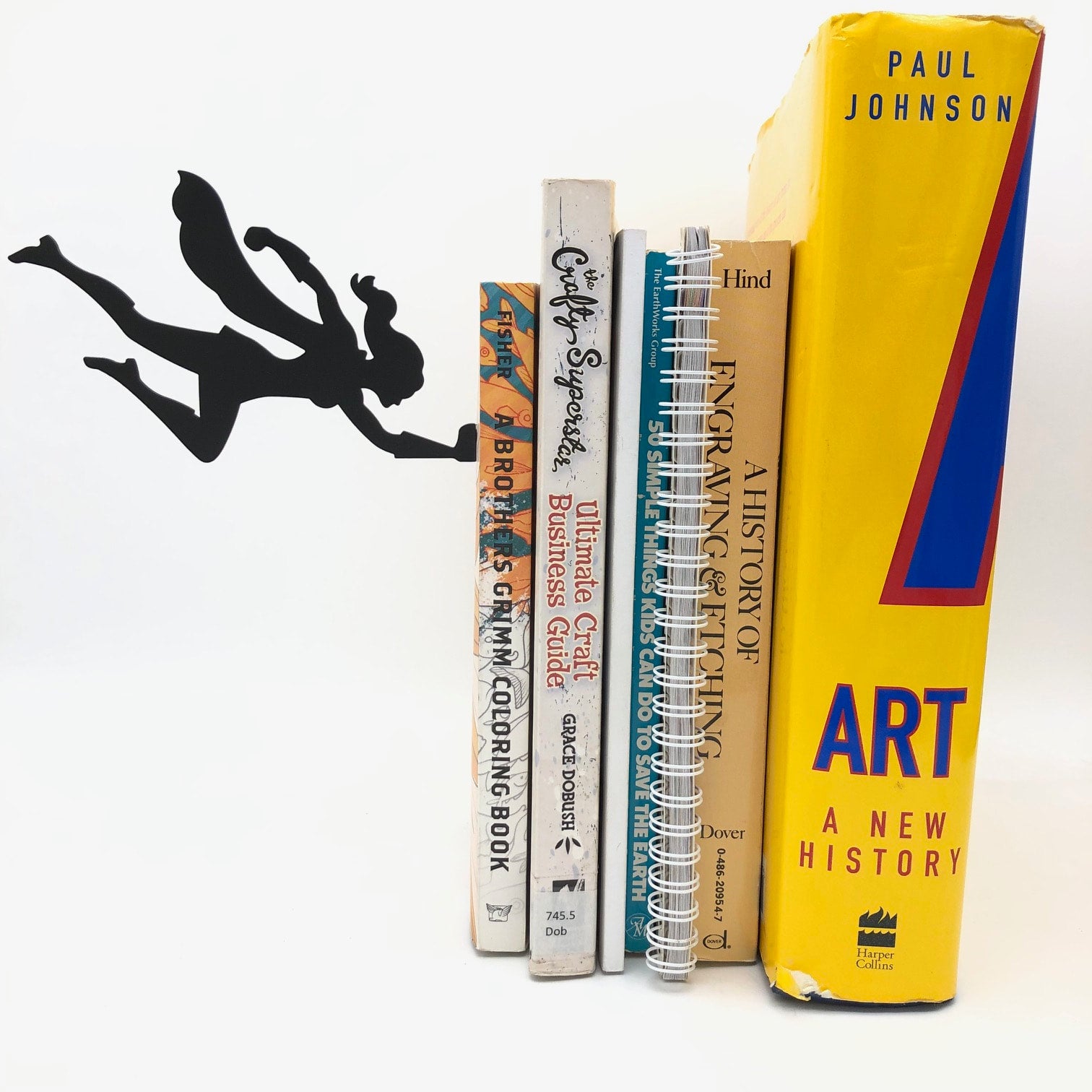 Superhero Book End flying silhouette metal laser cut